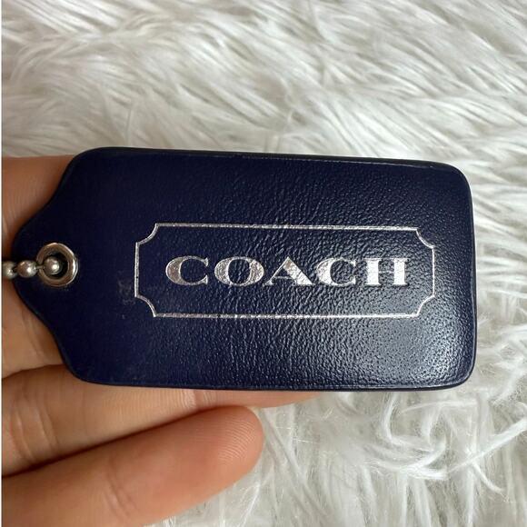 2.5" COACH Navy Fob Bag Charm Hang tag Hangtag - Picture 1 of 2